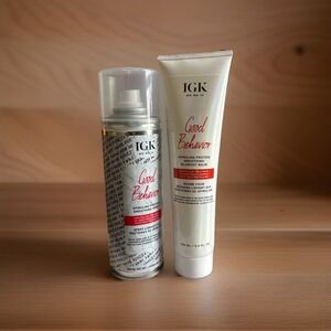 IGK Good Behavior Spirulina Protein Smoothing Spray & Protein Blowout Balm New